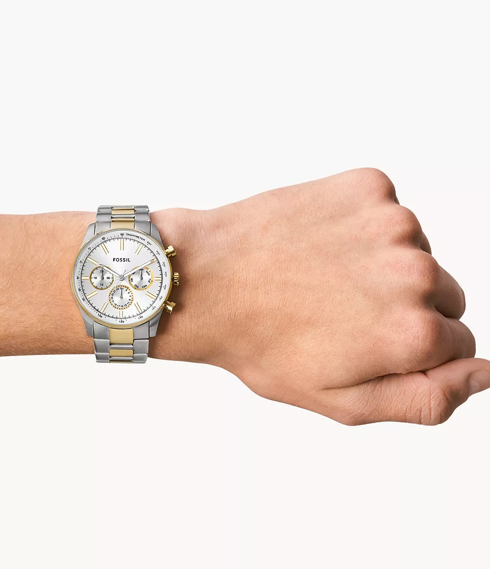 Reloj de caballero Fossil multifunción de acero inoxidable de dos tonos Sullivan