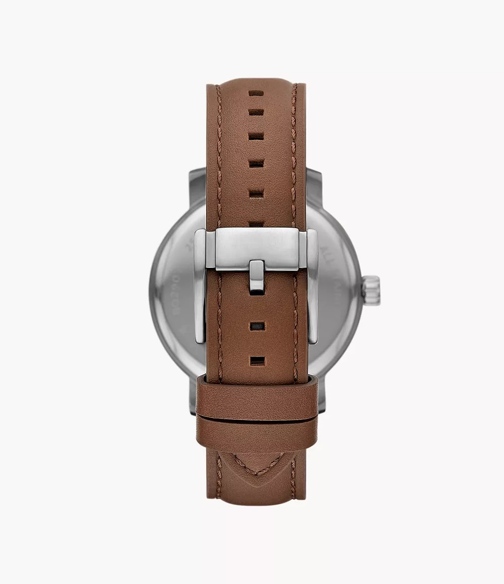 Reloj de caballero Fossil Moonphase Rhett Multifunción de cuero Marron