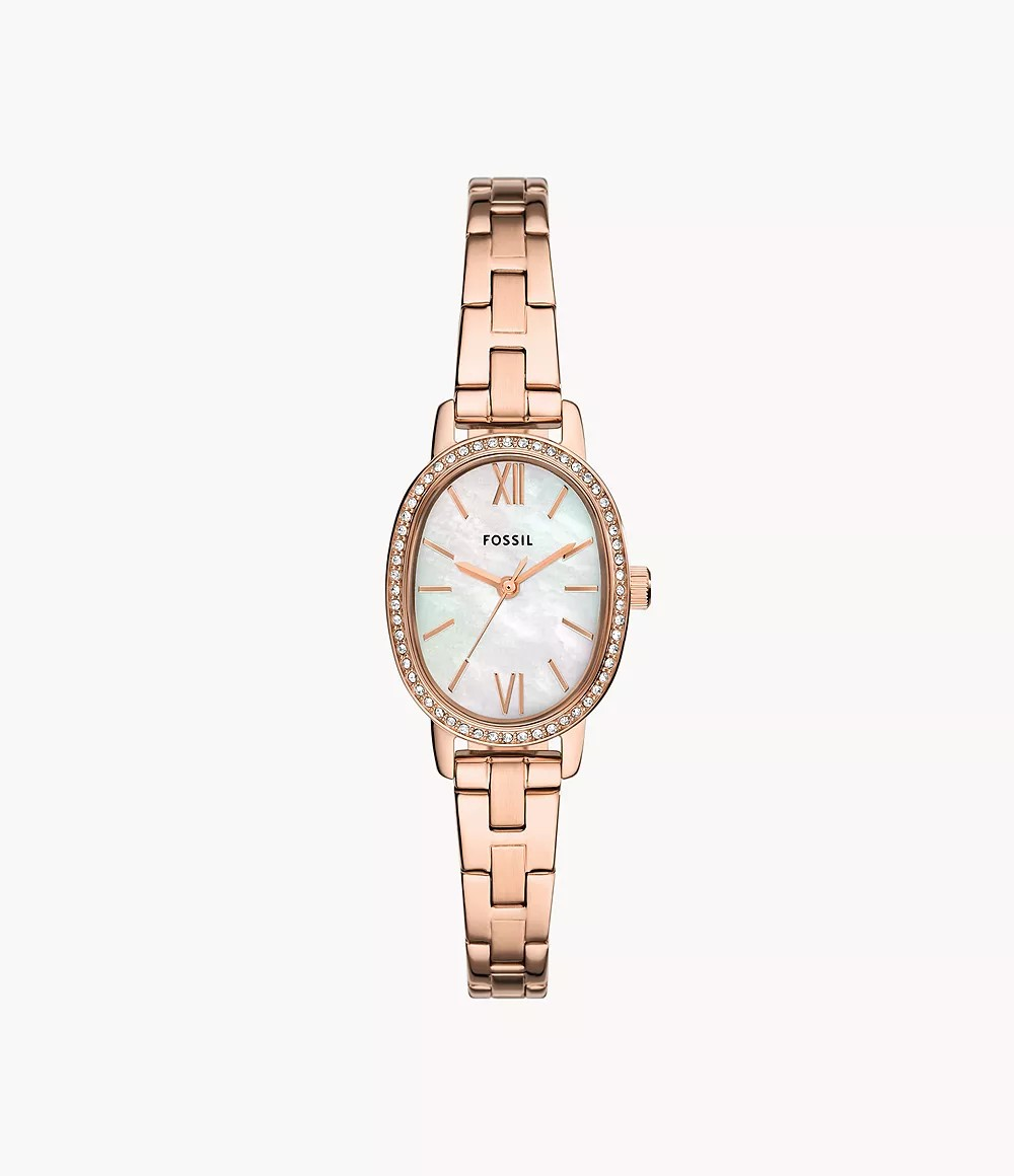 Reloj de dama Fossil Penny de acero inoxidable en tono oro rosa