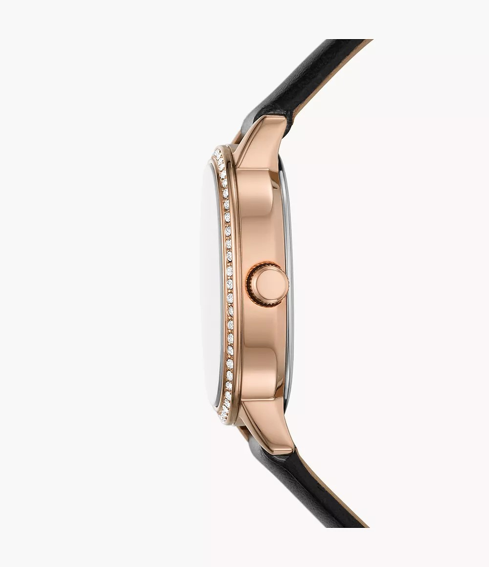 Reloj de dama Fossil Penny de cuero negro