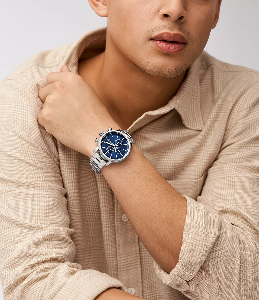 Reloj de caballero Fossil multifunción Rhett de acero inoxidable