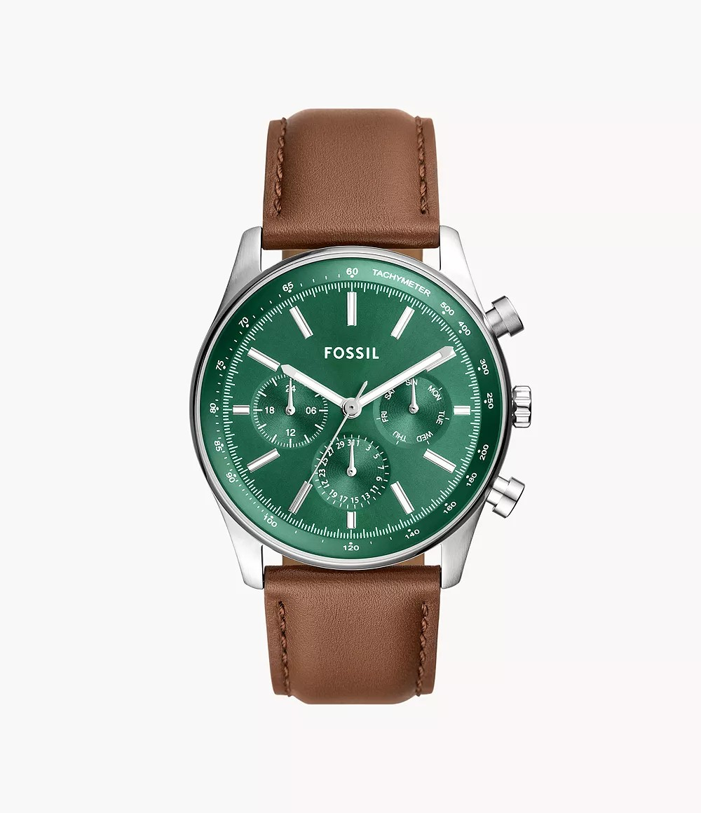Reloj de caballero Fossil de cuero Sullivan Multifunction Brown LiteHide™