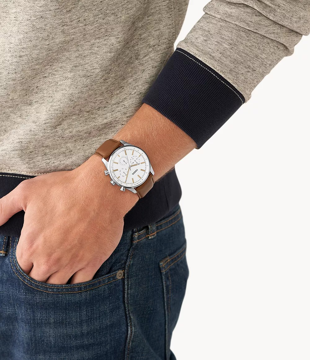 Reloj de caballero Fossil Sullivan Multifunción de Cuero Marrón