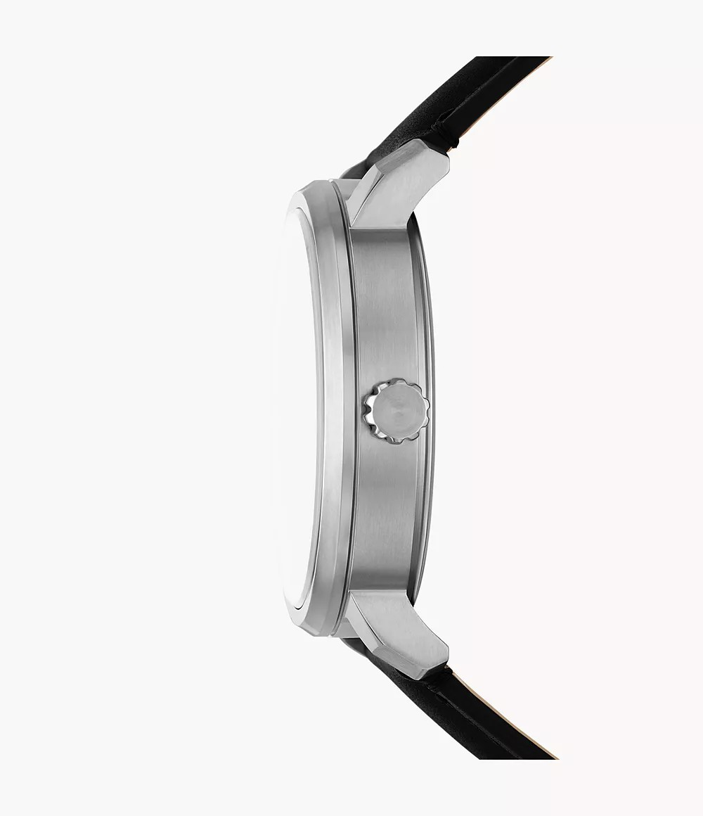 Reloj de caballero Fossil Moonphase Rhett Multifunción de cuero Negro