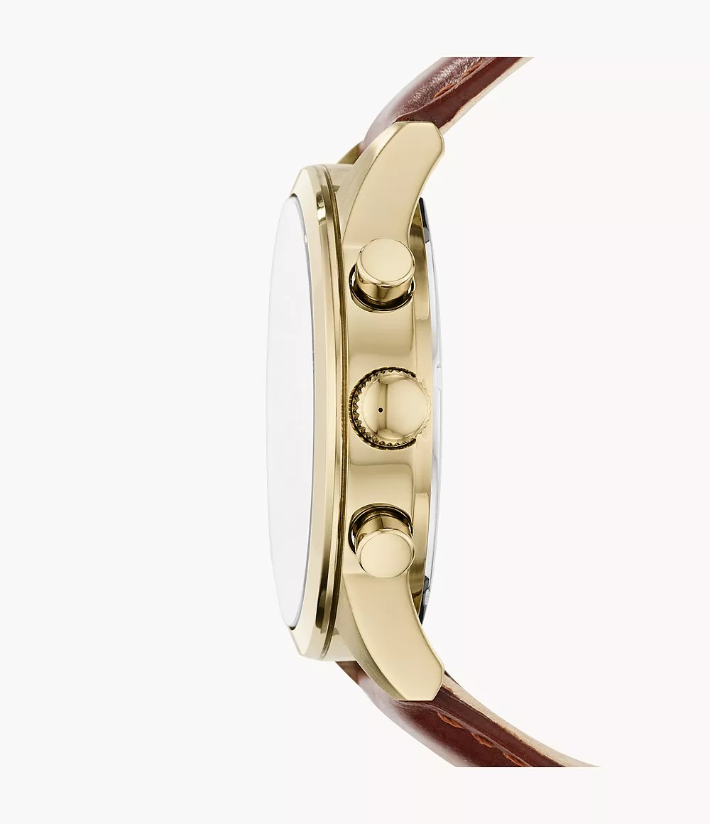 Reloj de caballero Fossil Flynn Chronograph de cuero marrón