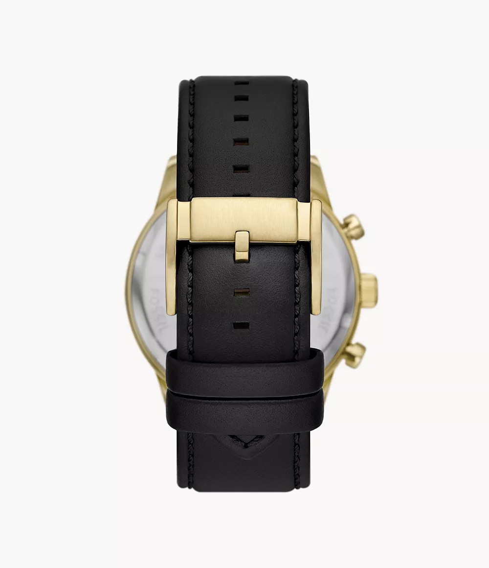 Reloj de caballero Fossil Flynn Chronograph de cuero negro