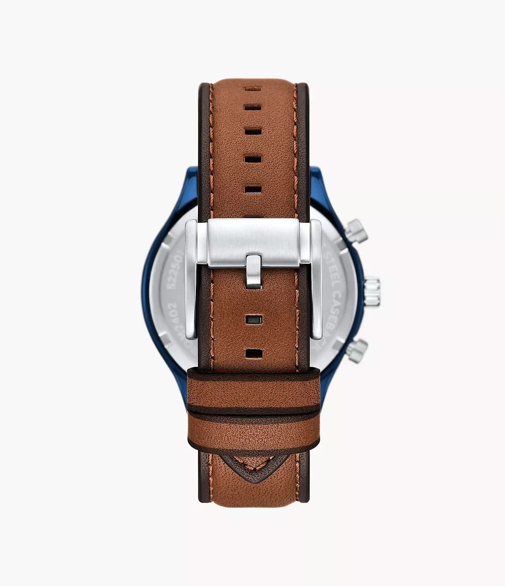 Reloj de caballero Fossil multifunción Fenmore de cuero marrón