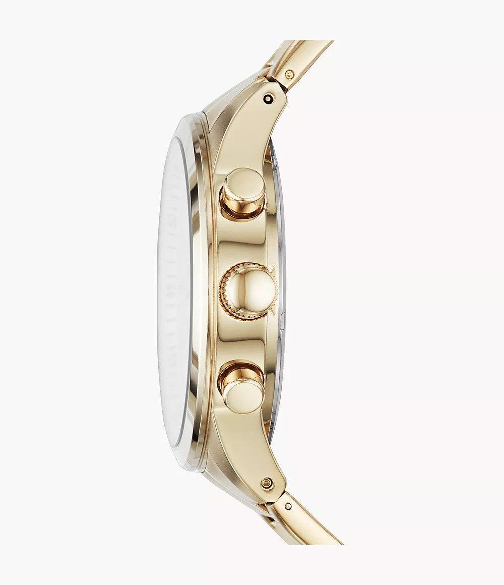 Reloj de caballero Fossil Flynn Chronograph de acero inoxidable en tono dorado