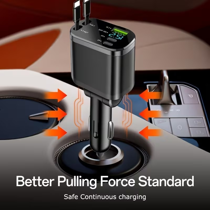 Cargador Rápido para Auto 5 en 1 – 120W con Puertos PD y Carga Ultra Rápida
