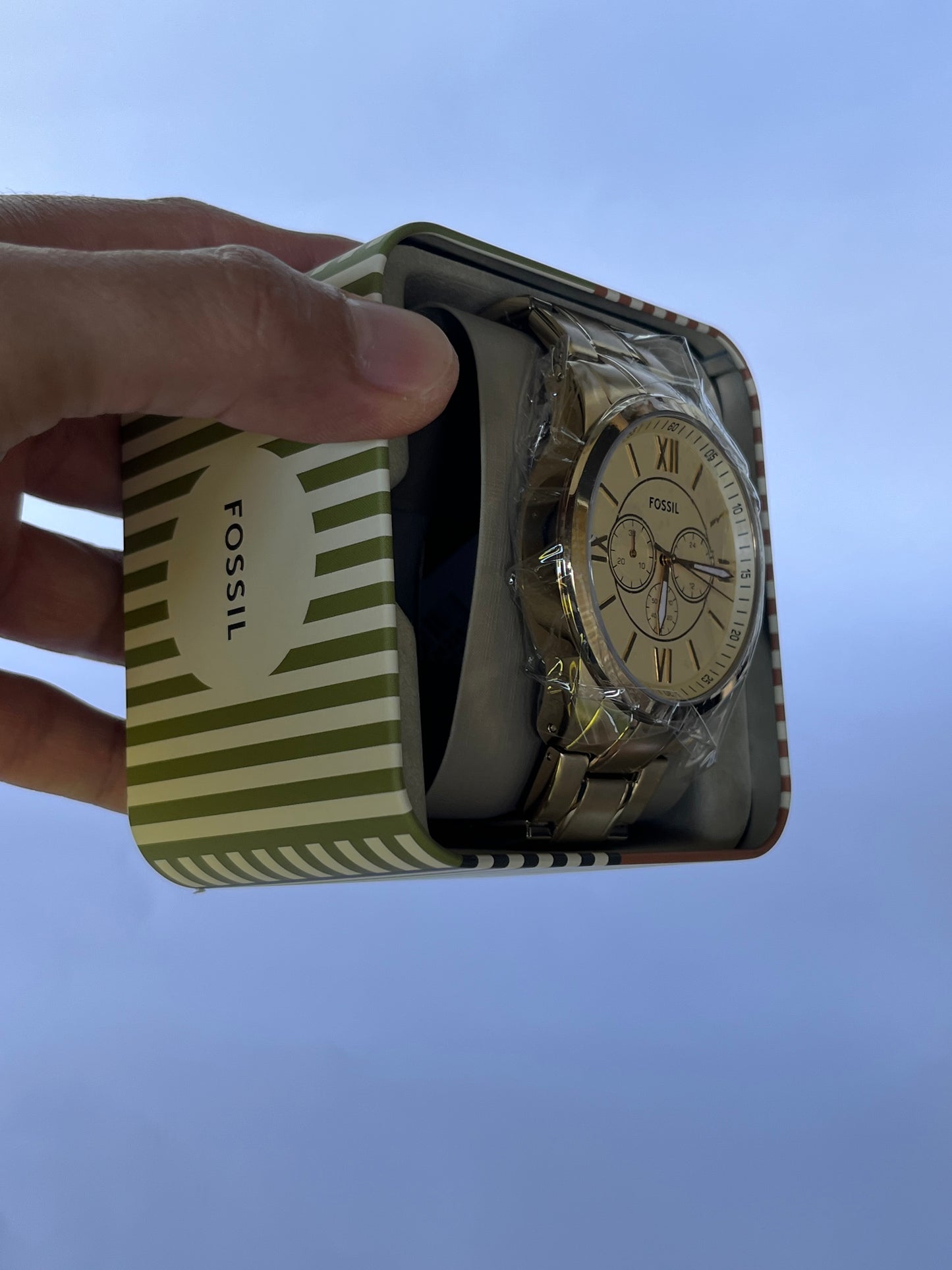 Reloj de caballero Fossil Flynn Chronograph de acero inoxidable en tono dorado