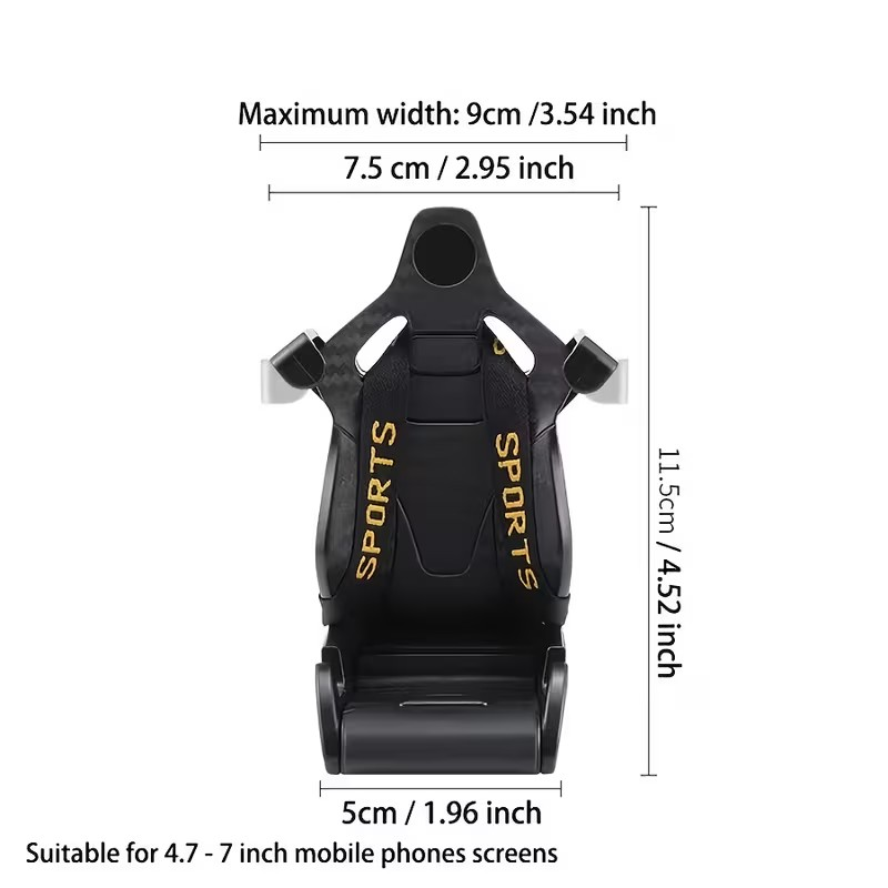 Soporte para Celular de Carro Tipo Racing – Estable, Ajustable y Seguro