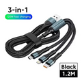 Cable 3 en 1 Carga Rápida – Compatible con iPhone, Android y más
