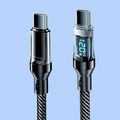 Cable de Carga Súper Rápida 120W con Pantalla LED – USB a Tipo C / Tipo C a Tipo C