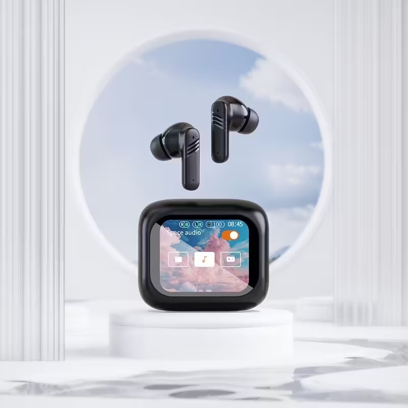 Audífonos Inalámbricos con Pantalla LCD Inteligente – Control Total y Sonido Personalizado