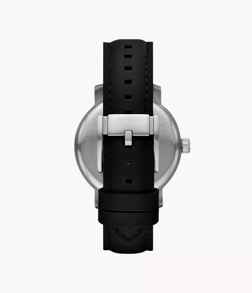 Reloj de caballero Fossil Moonphase Rhett Multifunción de cuero Negro