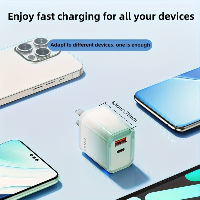 Cargador Rápido GaN 22.5W + Cable – Compacto, Potente y Compatible con Todo