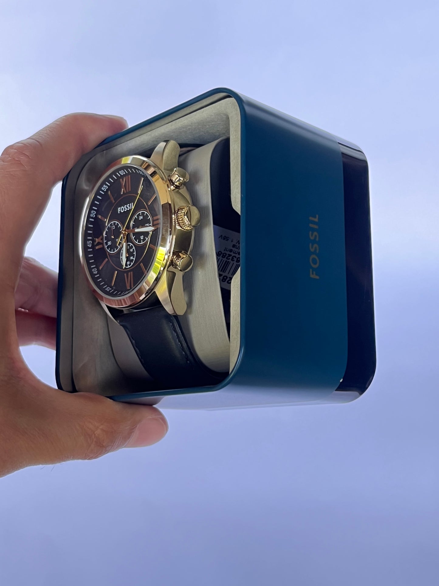 Reloj de caballero Fossil Flynn Chronograph de cuero negro