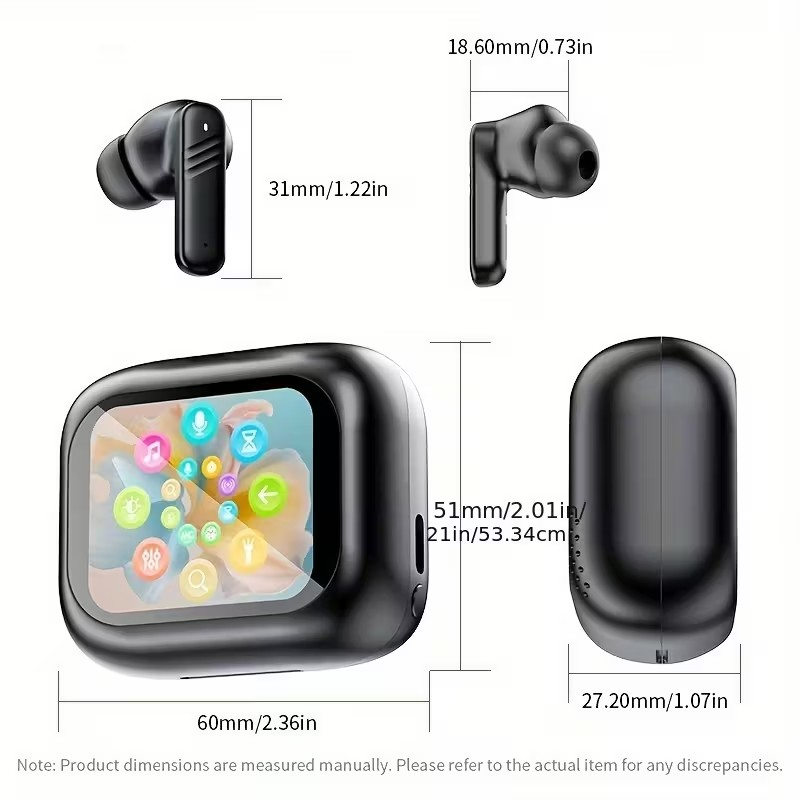 Audífonos Inalámbricos con Pantalla LCD Inteligente – Control Total y Sonido Personalizado