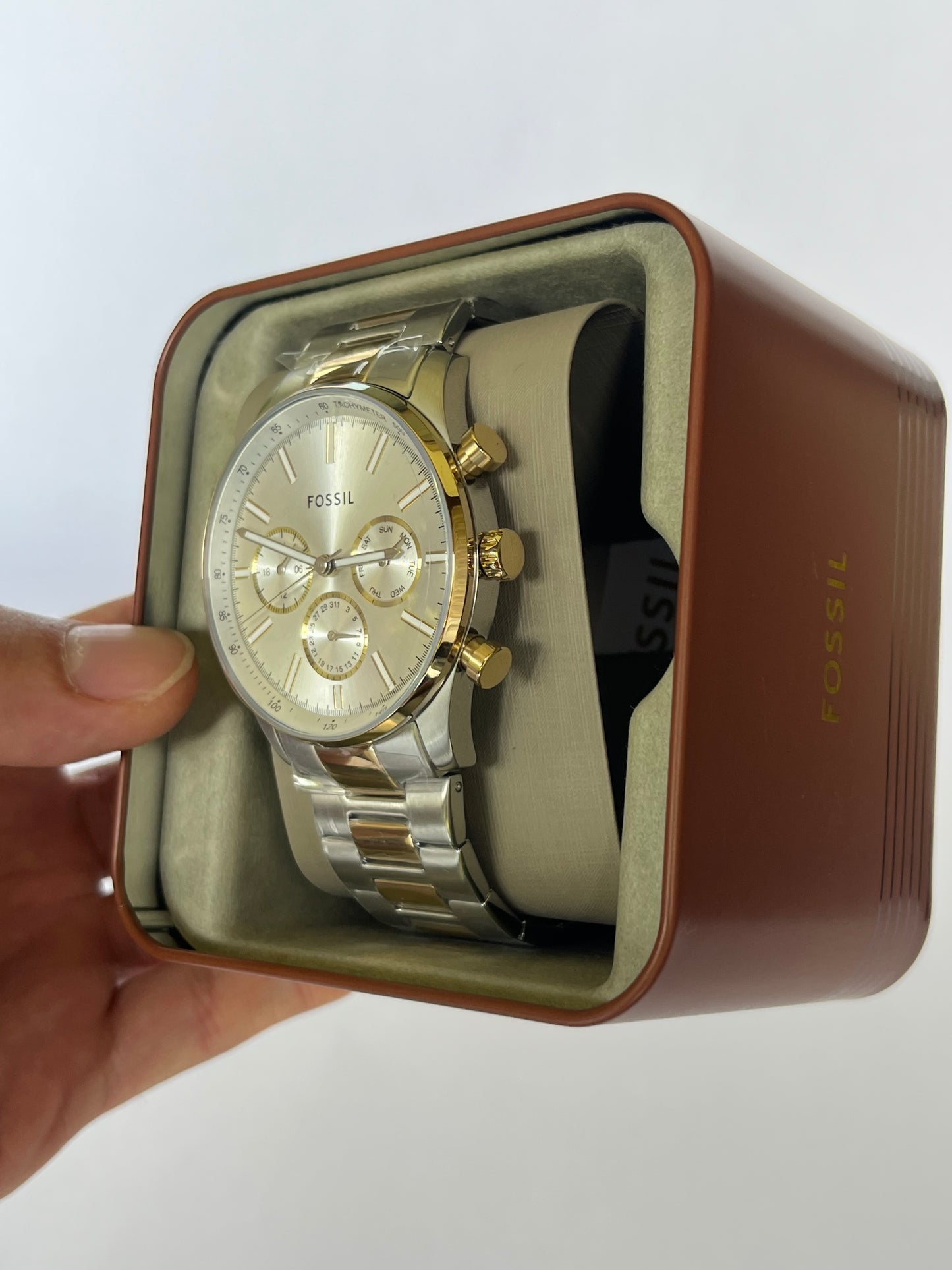 Reloj de caballero Fossil multifunción de acero inoxidable de dos tonos Sullivan