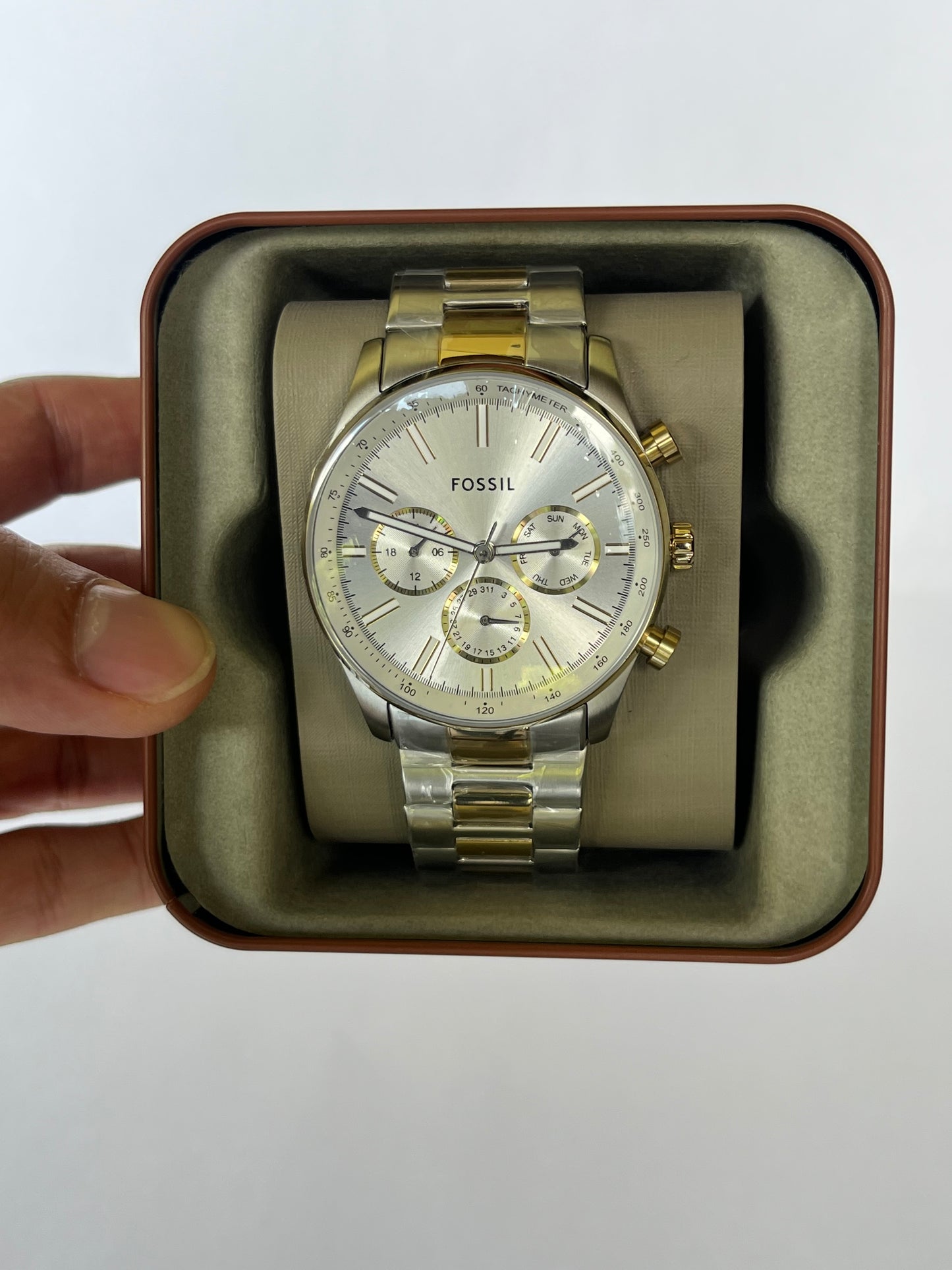 Reloj de caballero Fossil multifunción de acero inoxidable de dos tonos Sullivan