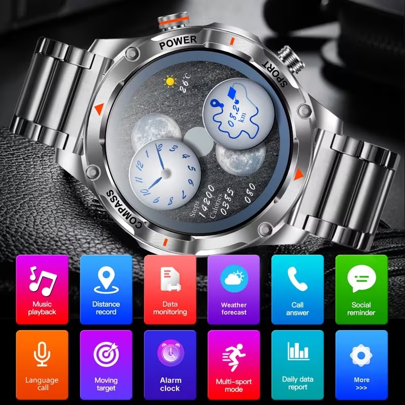 Smartwatch Pantalla: 1.46” AMOLED (alta definición) y Batería de Larga Duración