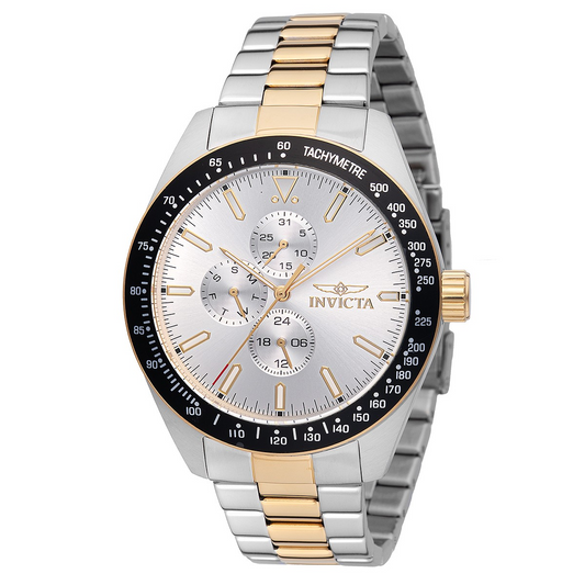 Reloj de caballero Invicta Aviator Storm - 45mm, oro - plata, acero (48861)