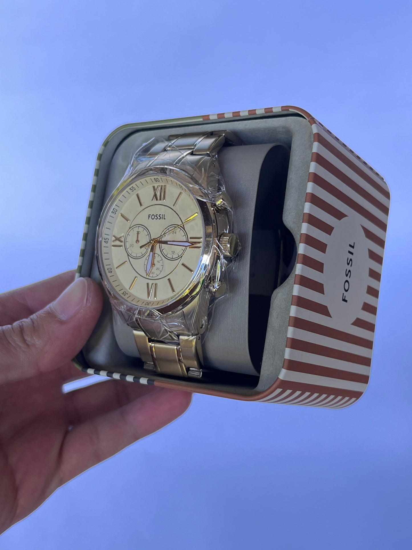 Reloj de caballero Fossil Flynn Chronograph de acero inoxidable en tono dorado