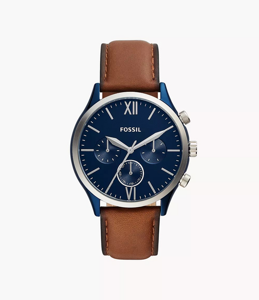 Reloj de caballero Fossil de cuero multifunción Fenmore