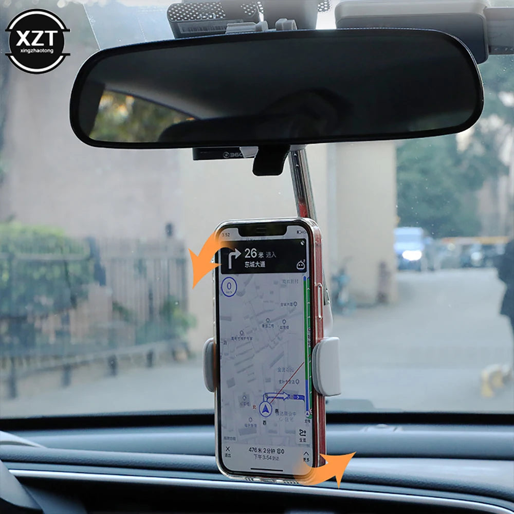 Soporte de Teléfono para Espejo Retrovisor – Soporte Universal para Celular y GPS (Negro)