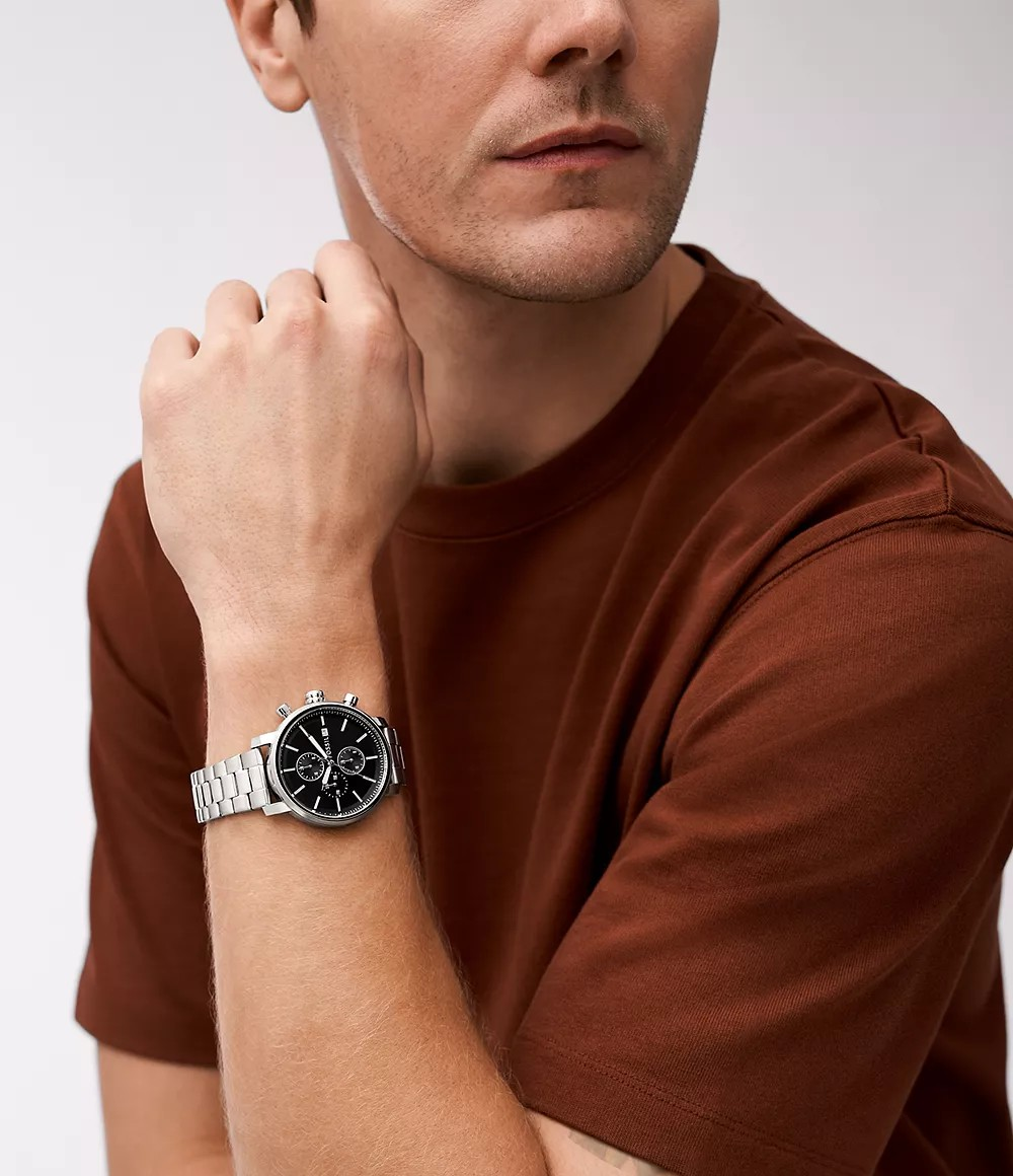 Reloj de caballero Fossil multifunción Rhett de acero inoxidable