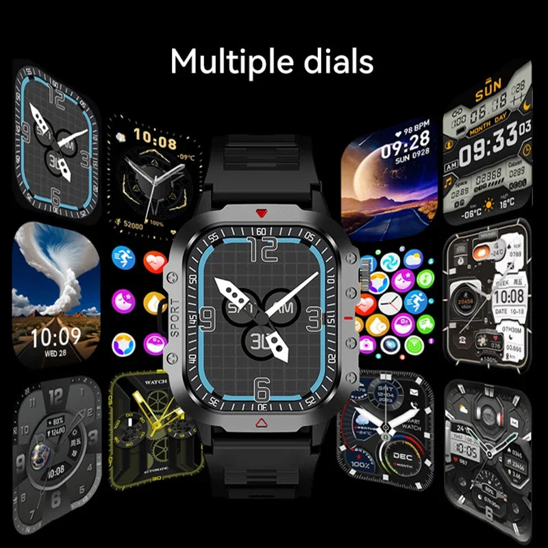 Reloj Inteligente 2.01” para Exteriores 2026 – Fitness, Linterna y Llamadas Bluetooth (Android / iOS)