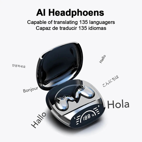 Auriculares Bluetooth 5.3 con Traducción AI – 135 Idiomas, HiFi, Reducción de Ruido