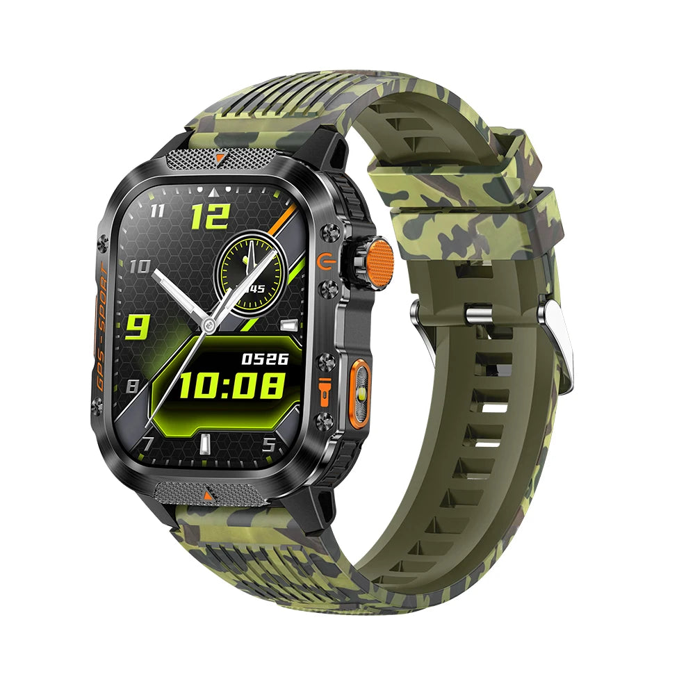 Reloj Inteligente Militar con GPS Real y Brújula – Outdoor 3ATM