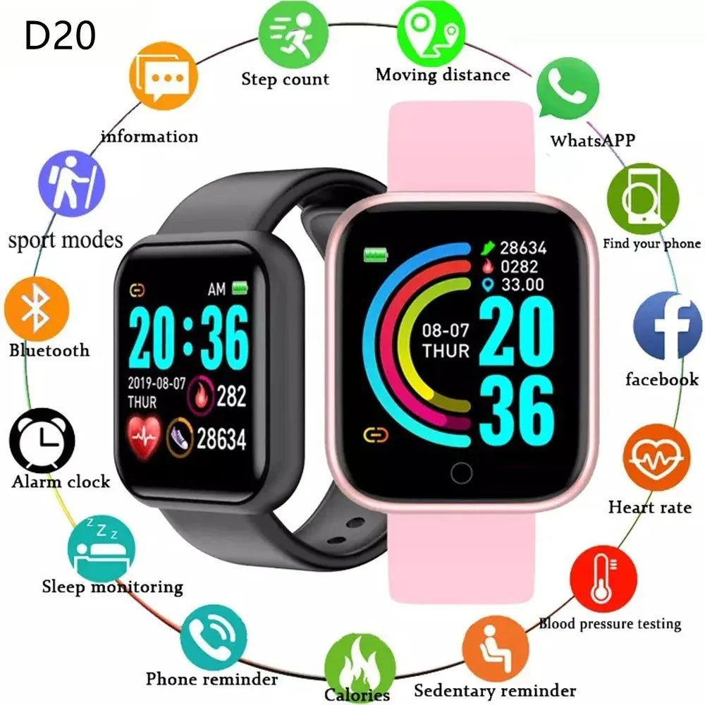 Smartwatch D20 / Y68 – Monitorea tu Salud y Actividad Diaria Fácilmente