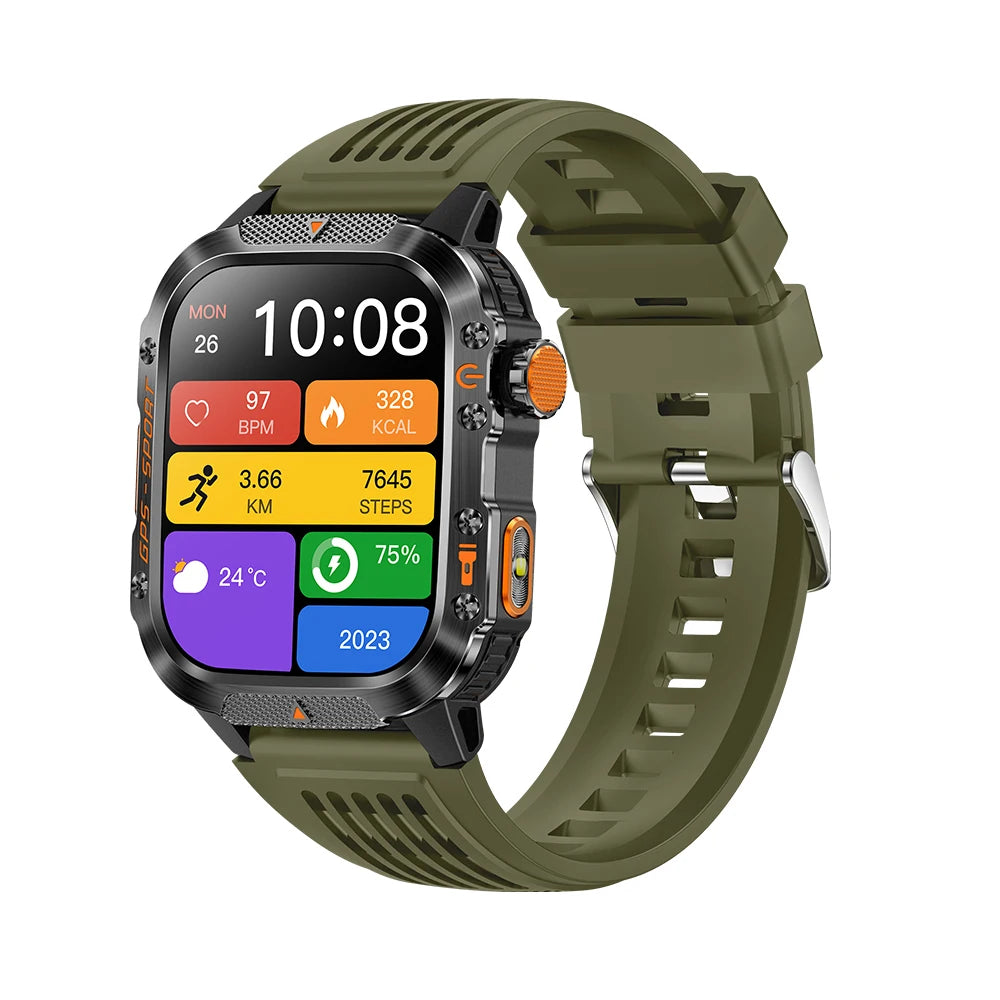 Reloj Inteligente Militar con GPS Real y Brújula – Outdoor 3ATM