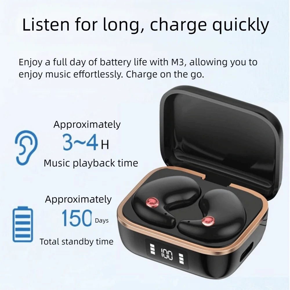 Prácticos Auriculares Bluetooth 5.3 Estéreo HiFi con Reducción de Ruido – Ideales para Dormir y Oficina