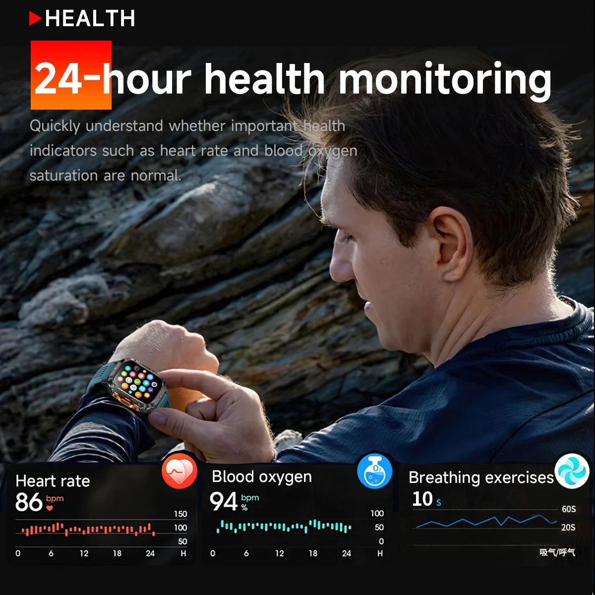 Reloj Inteligente Militar con GPS Real y Brújula – Outdoor 3ATM