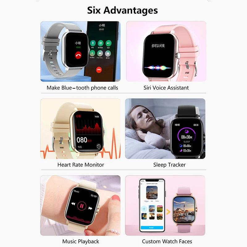 Smartwatch Elegante – Llamadas Bluetooth y Control de Música