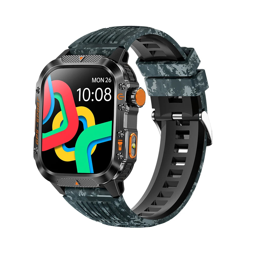 Reloj Inteligente Militar con GPS Real y Brújula – Outdoor 3ATM