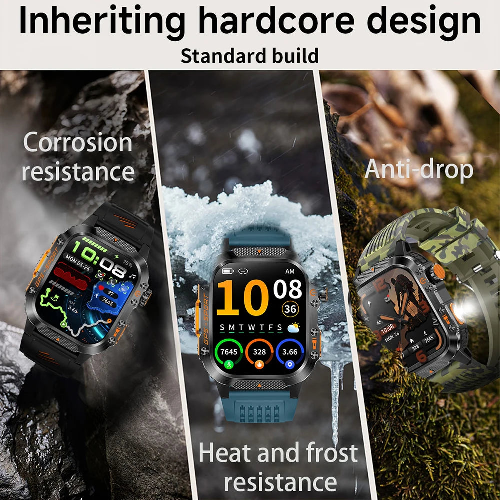 Reloj Inteligente Militar con GPS Real y Brújula – Outdoor 3ATM