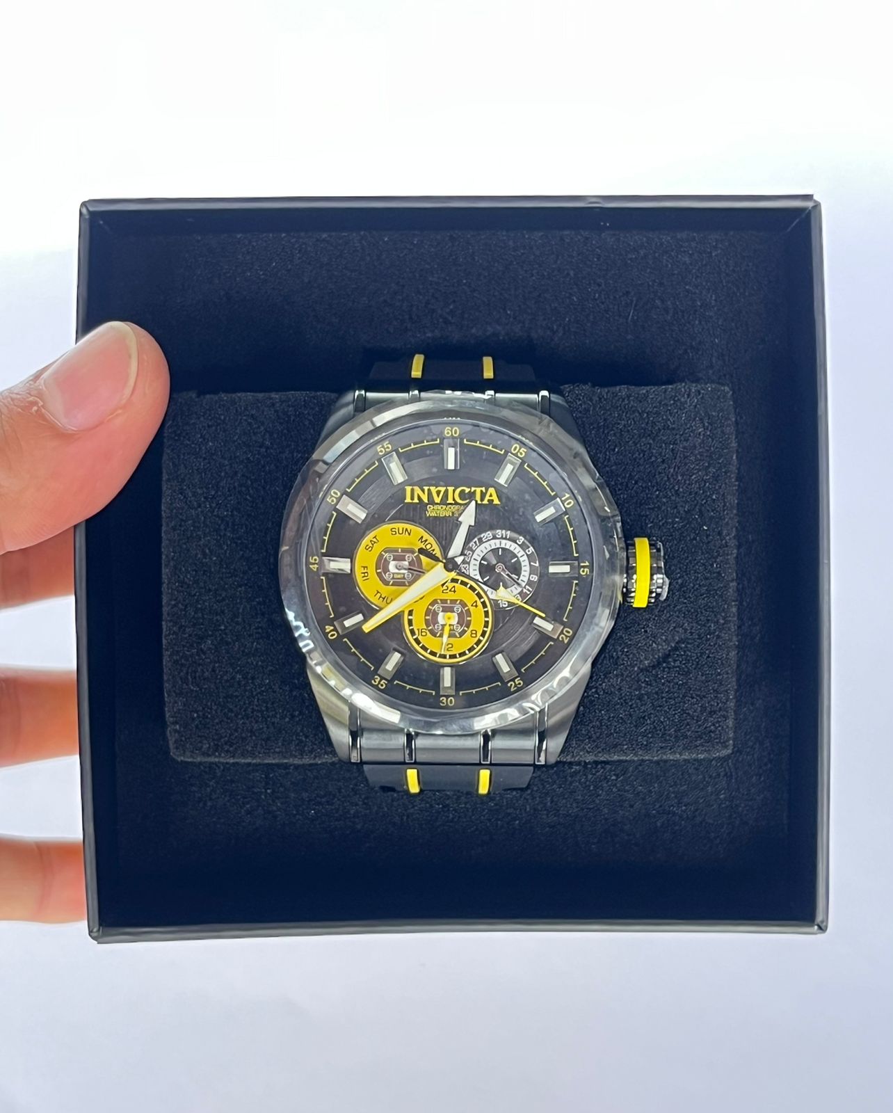 Reloj de caballero Invicta Speedway Trackline - 48mm, amarillo, negro (49052)