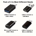 Kit de Adaptadores USB a USB-C (4 en 1) – Conecta Todo Fácil