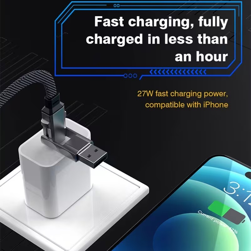 Cable 4 en 1 Carga Rápida 100W con Pantalla Digital