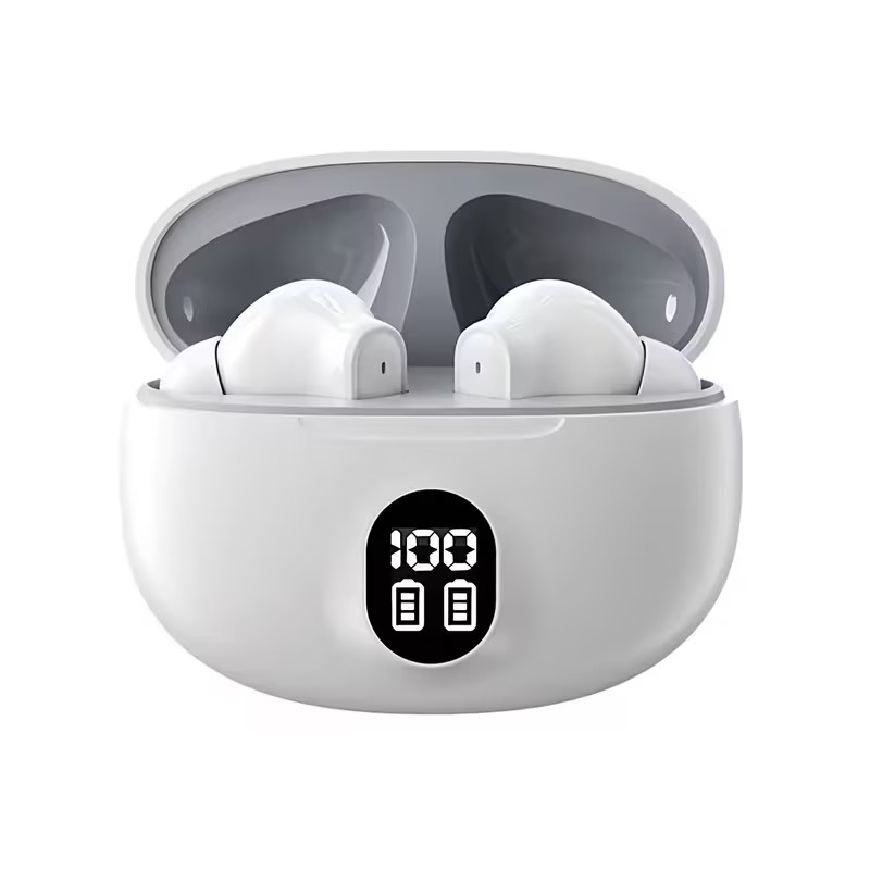 Audífonos Inalámbricos TWS con Pantalla de Batería – Sonido Potente y Diseño Moderno