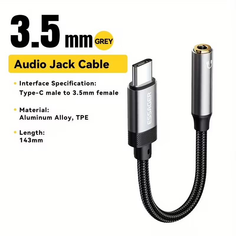 Cable AUX Tipo C a 3.5mm – Conecta tu celular al carro, audífonos o bocinas fácilmente