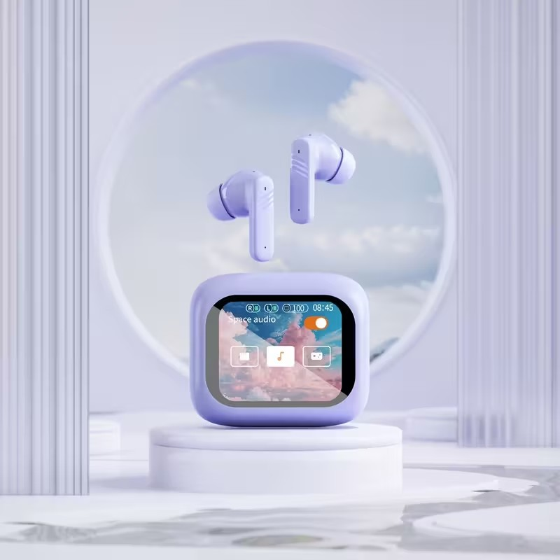 Audífonos Inalámbricos con Pantalla LCD Inteligente – Control Total y Sonido Personalizado