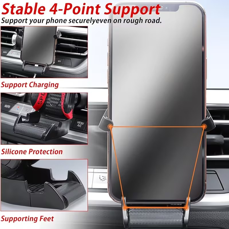Soporte para Celular de Carro Tipo Racing – Estable, Ajustable y Seguro