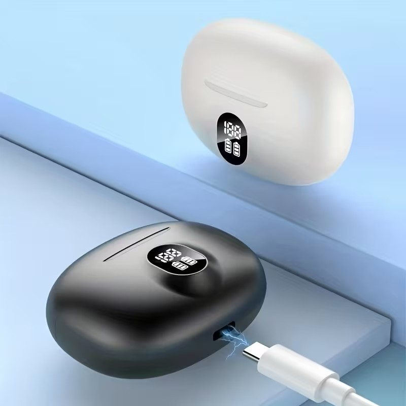 Audífonos Inalámbricos TWS con Pantalla de Batería – Sonido Potente y Diseño Moderno