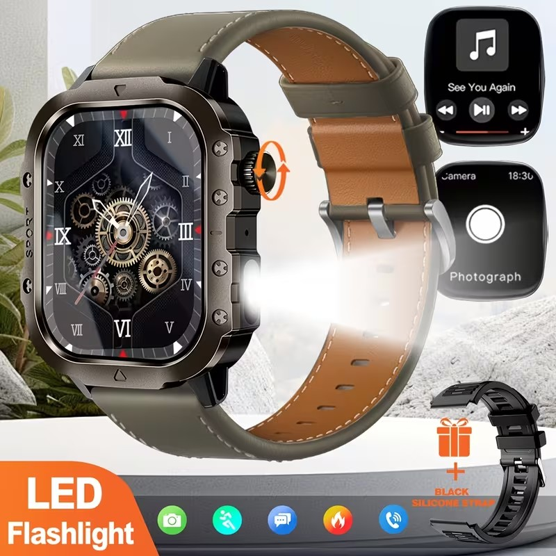 Reloj Inteligente 2.01” para Exteriores 2026 – Fitness, Linterna y Llamadas Bluetooth (Android / iOS)