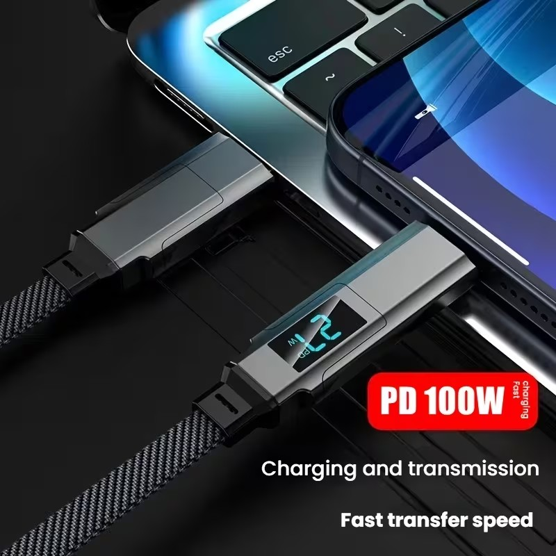 Cable 4 en 1 Carga Rápida 100W con Pantalla Digital